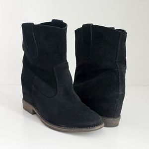 Suede Hidden Wedge Bootie